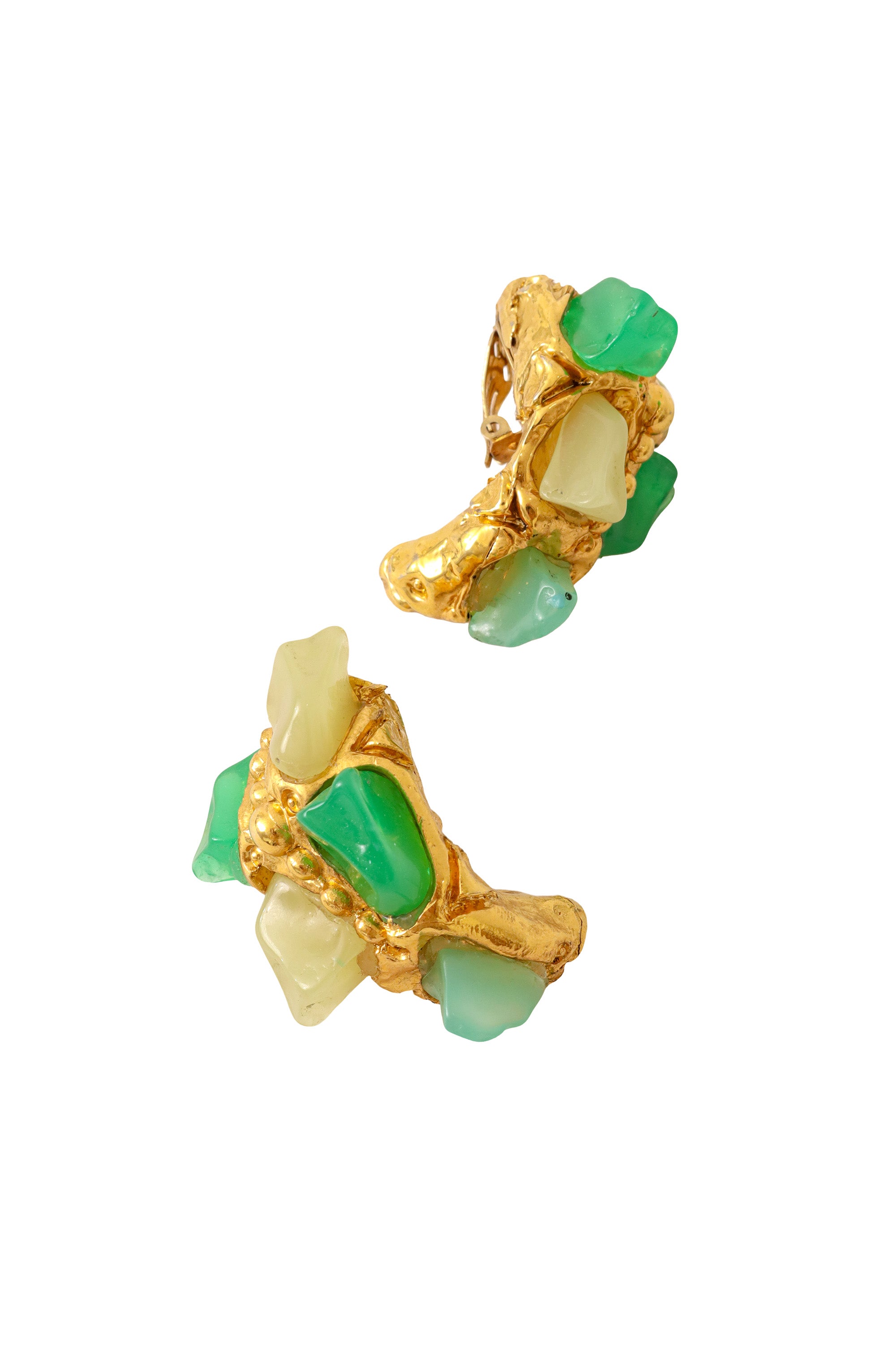 Glass cluster earrings by Jacky de G up close @ Recess LA