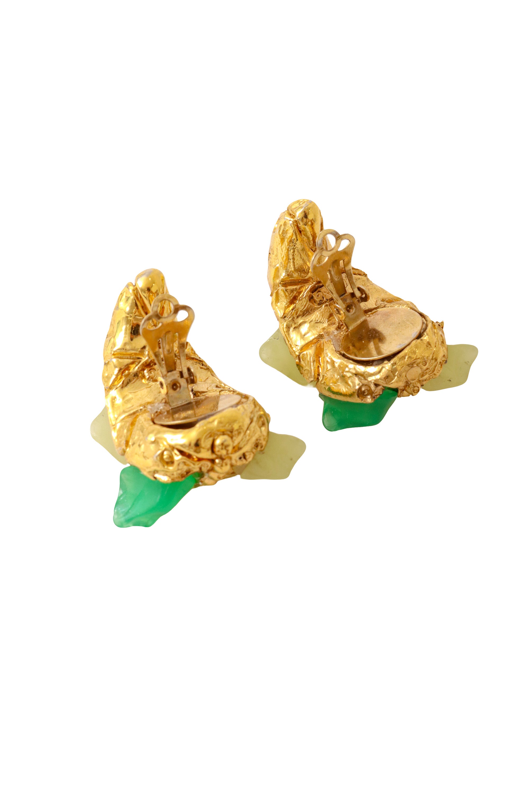 Glass cluster earrings by Jacky de G back clips open @ Recess LA