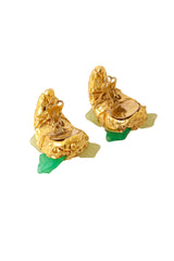 Glass cluster earrings by Jacky de G back clips open @ Recess LA