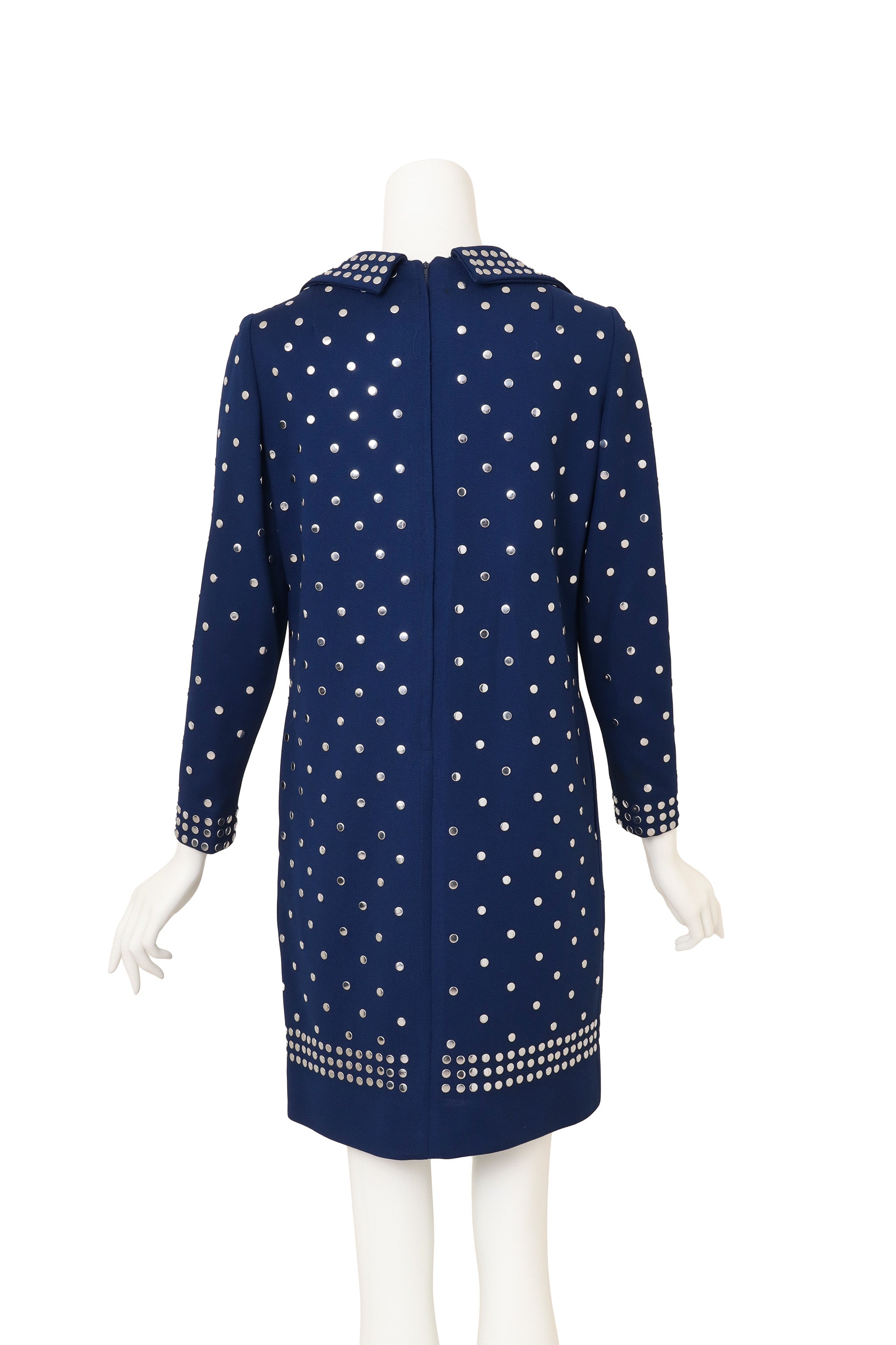 Vintage Donald Brooks Circle Stud Shirt Dress on mannequin back @ Recess LA