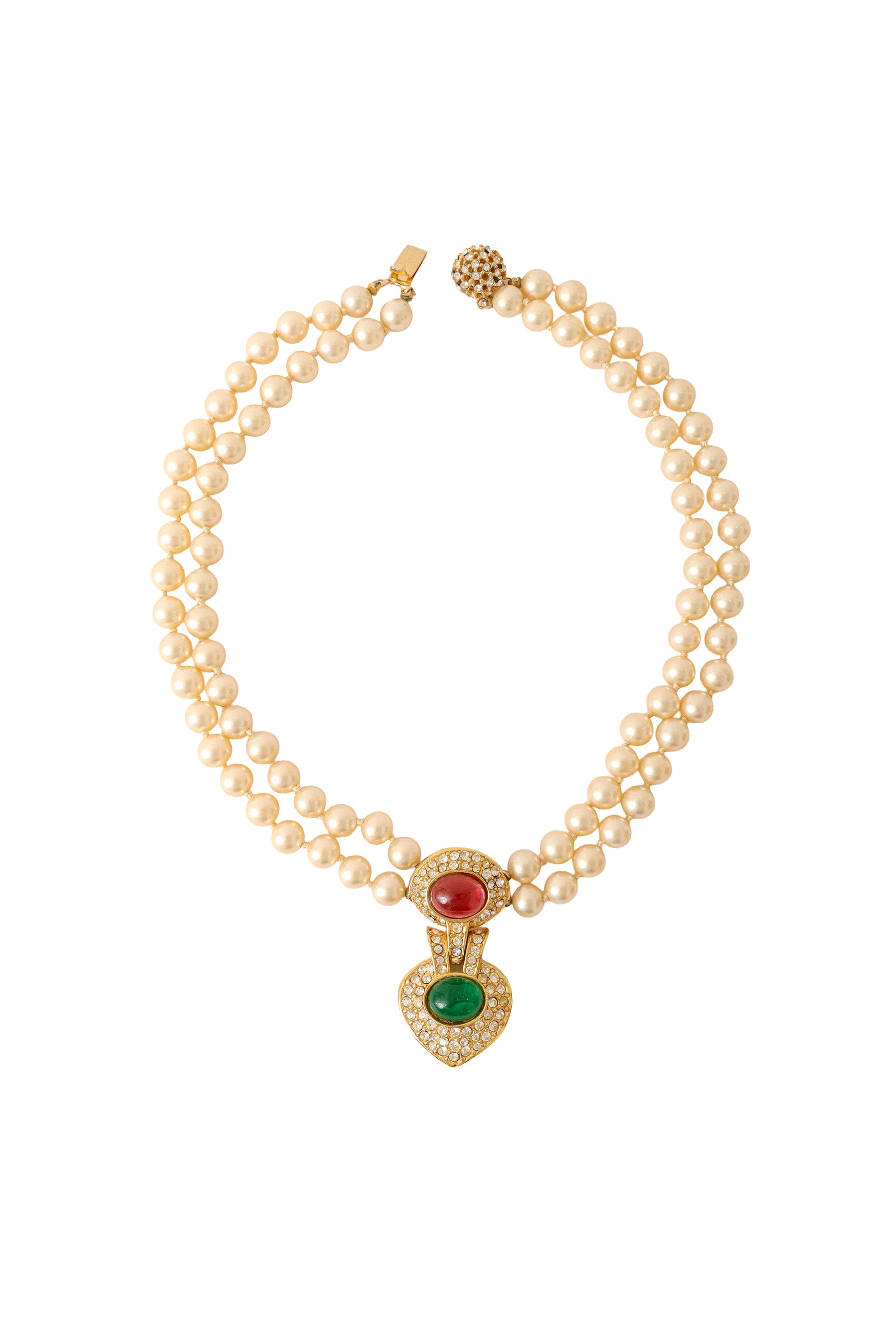Double strand faux pearl necklace by Ciner @ Recess LA 