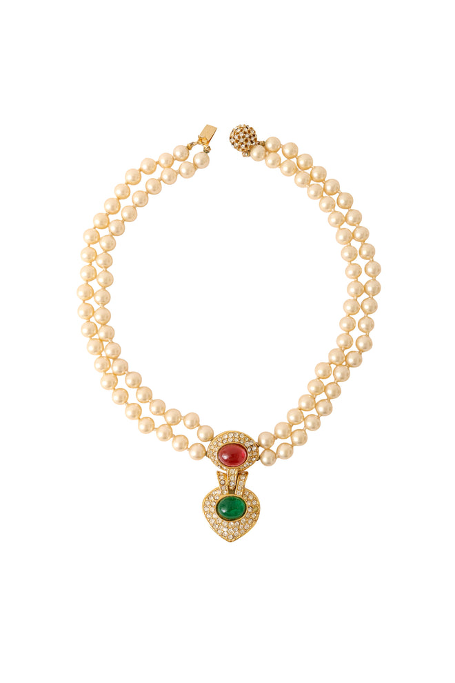 Double strand faux pearl necklace by Ciner @ Recess LA 