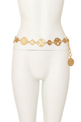 Celestial woodland clover charm belt on mannequin @ Recess LA 