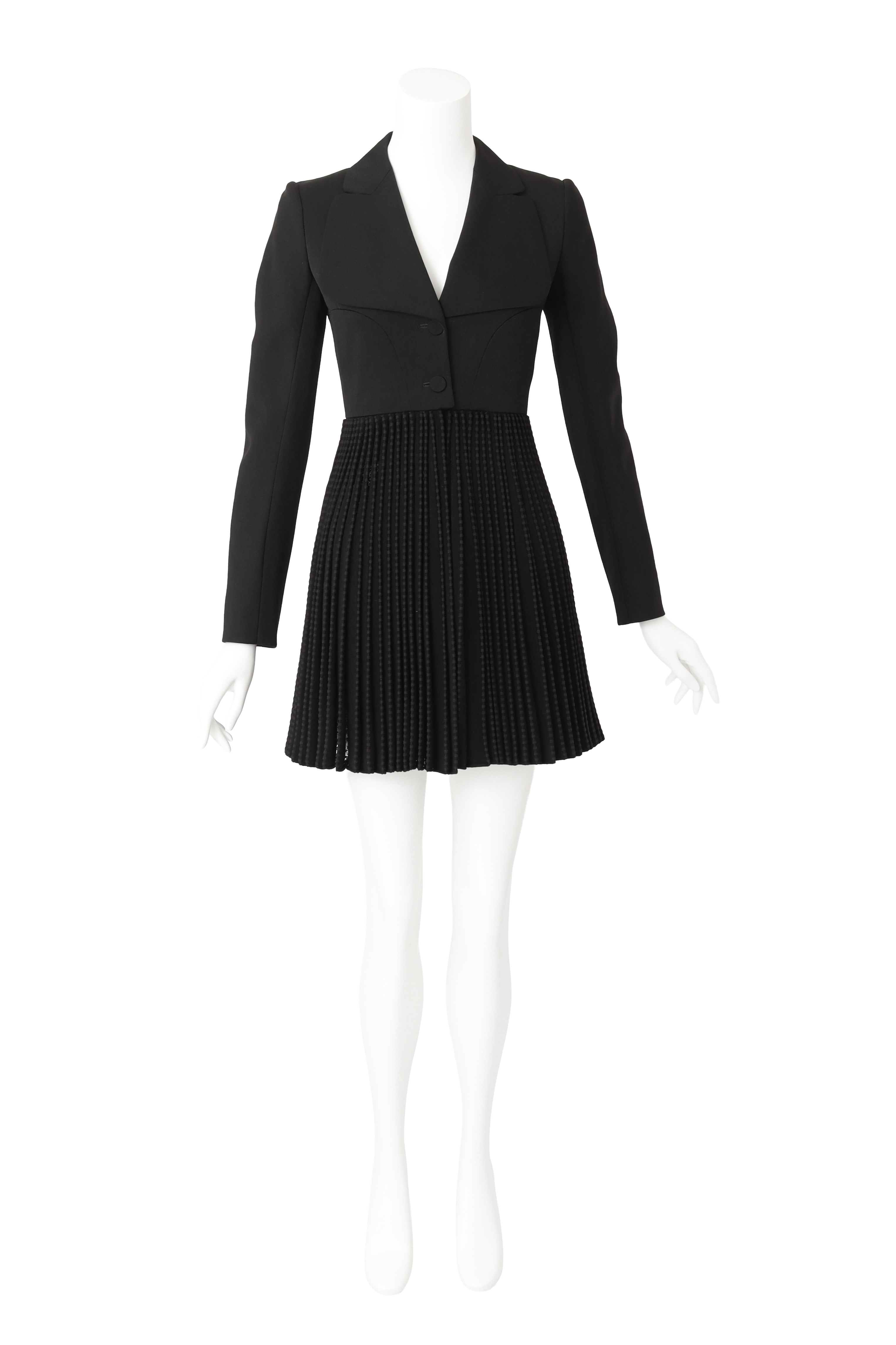 Wool Pleated Blazer Dress