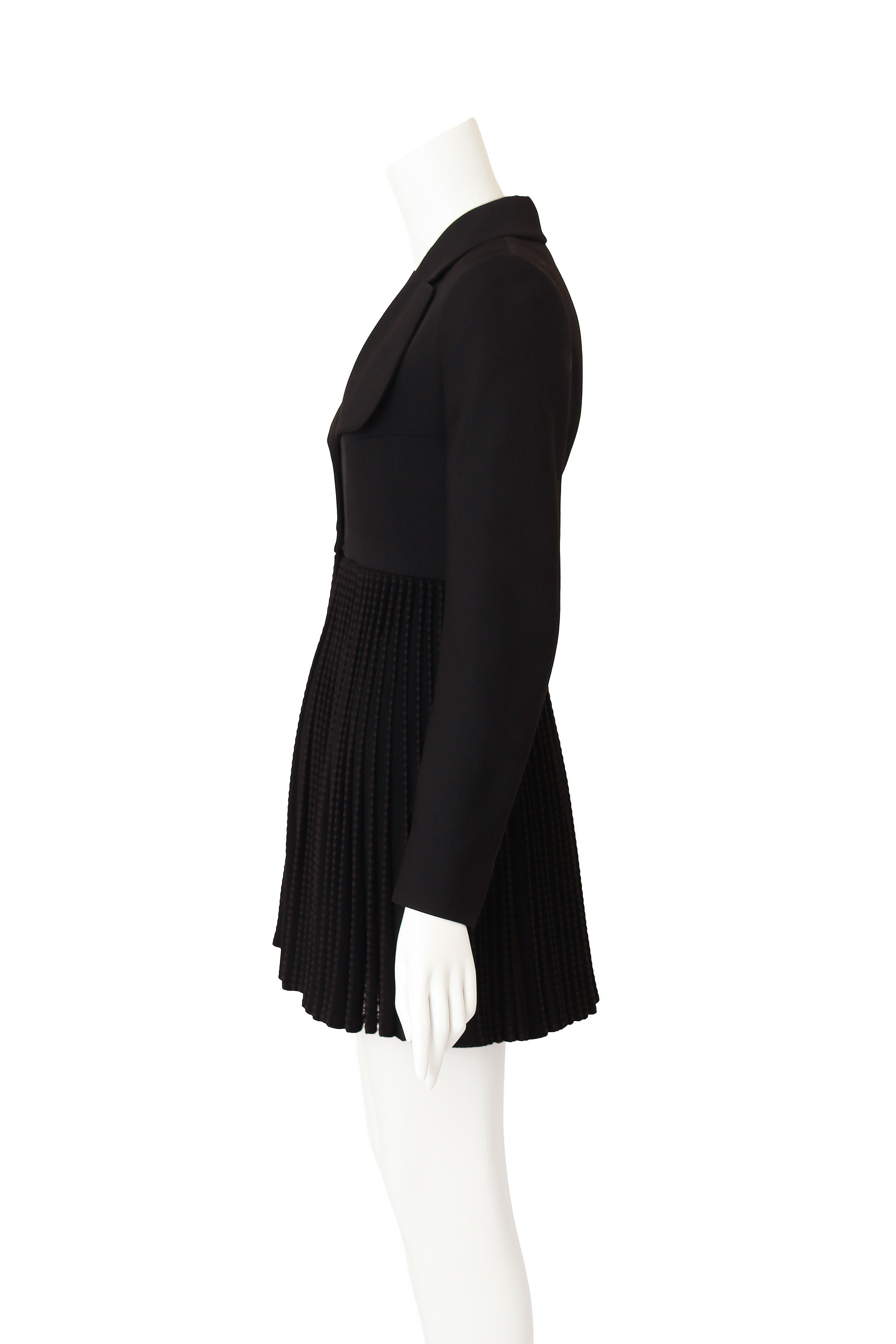 Wool Pleated Blazer Dress