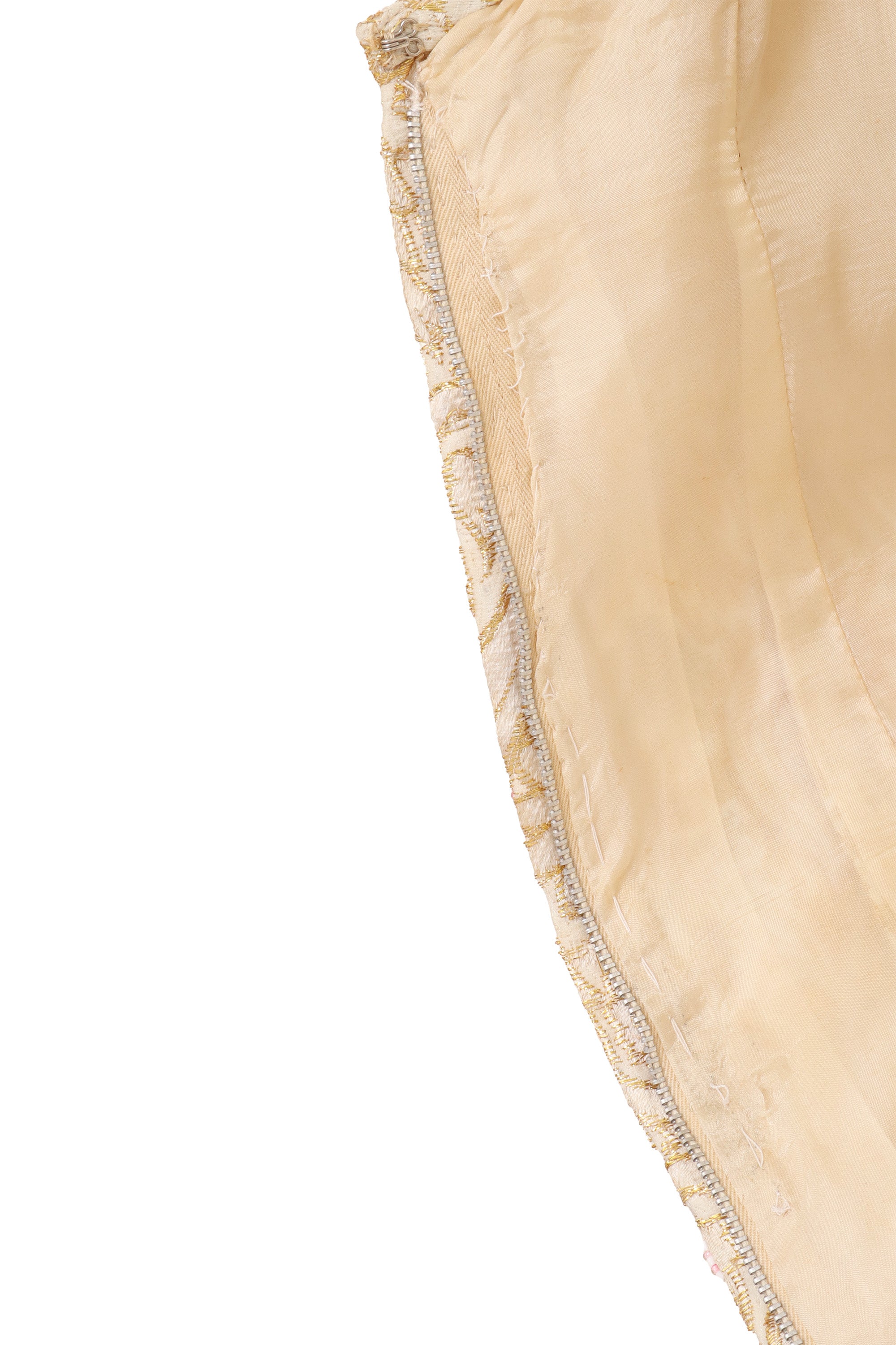 Vintage Artex Beaded Floral Sheath Dress hem stitching @ Recess LA