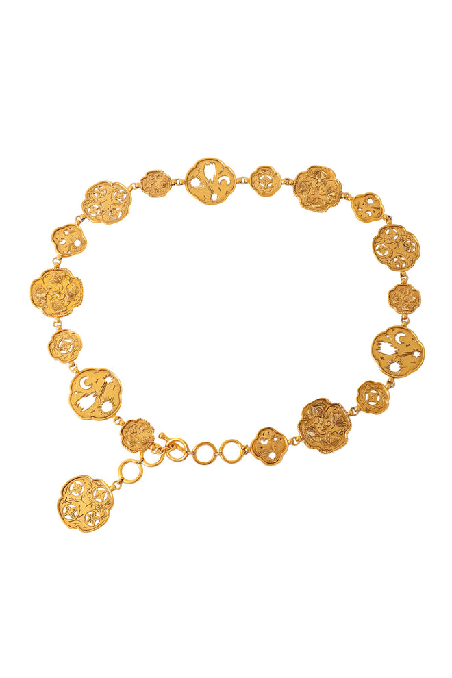 Celestial woodland clover charm belt @ Recess LA 