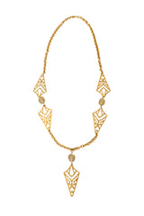Filigree panel drop necklace with geometric openwork details @ Recess LA 