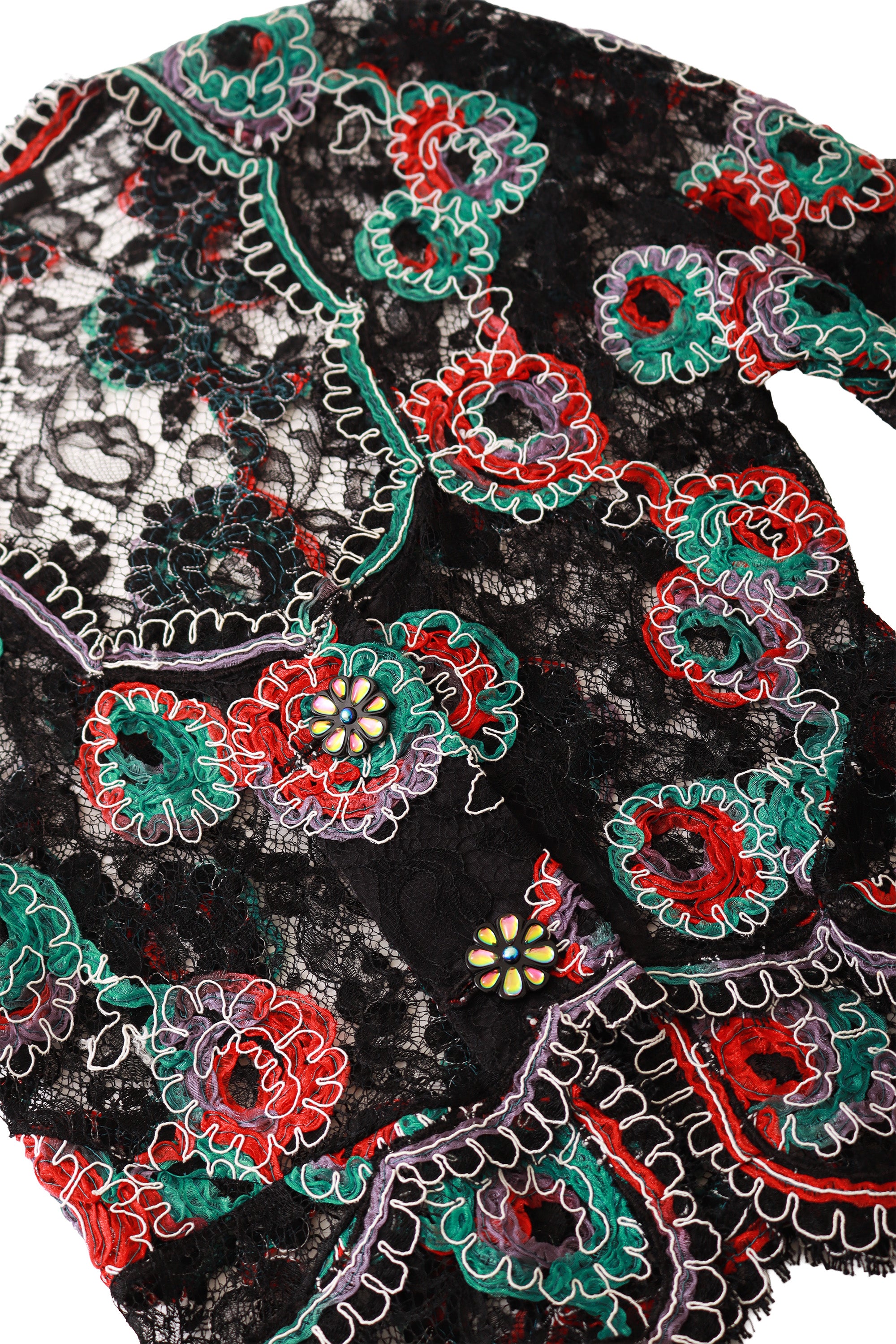 lace top by Geoffrey Beene buttons close @ Recess LA