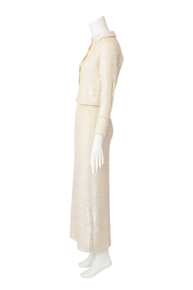 Vintage Knit Jacket & Skirt Set on mannequin side @ Recess LA