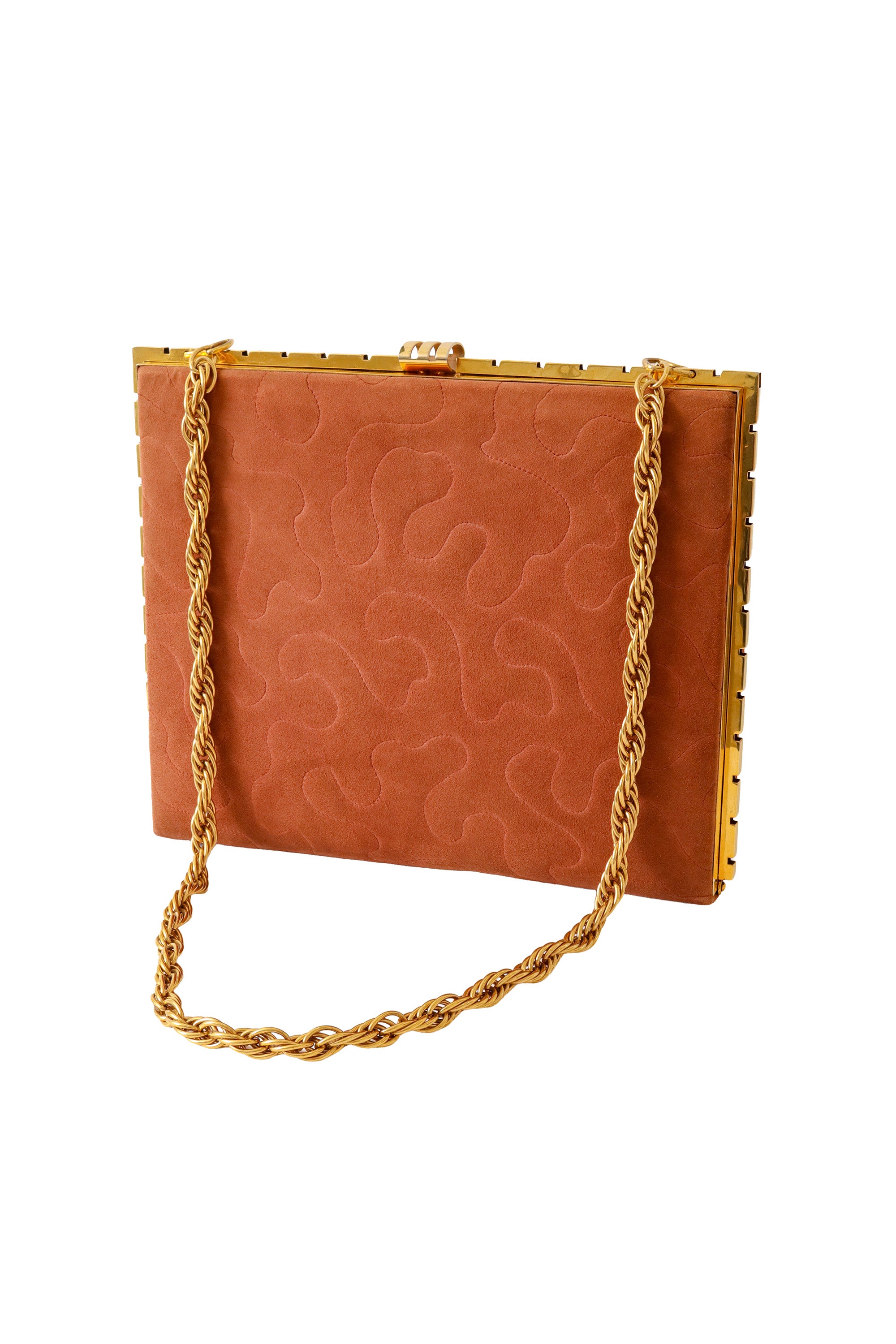 Quilted suede frame bag @ Recess LA