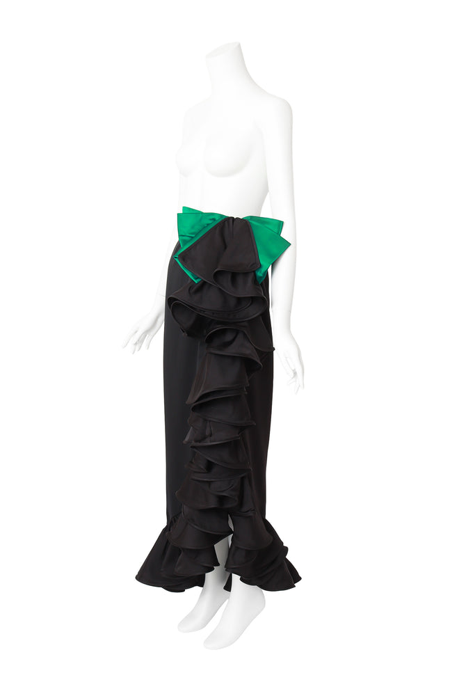 silk skirt by Valentino Night on mannequin side @ Recess LA