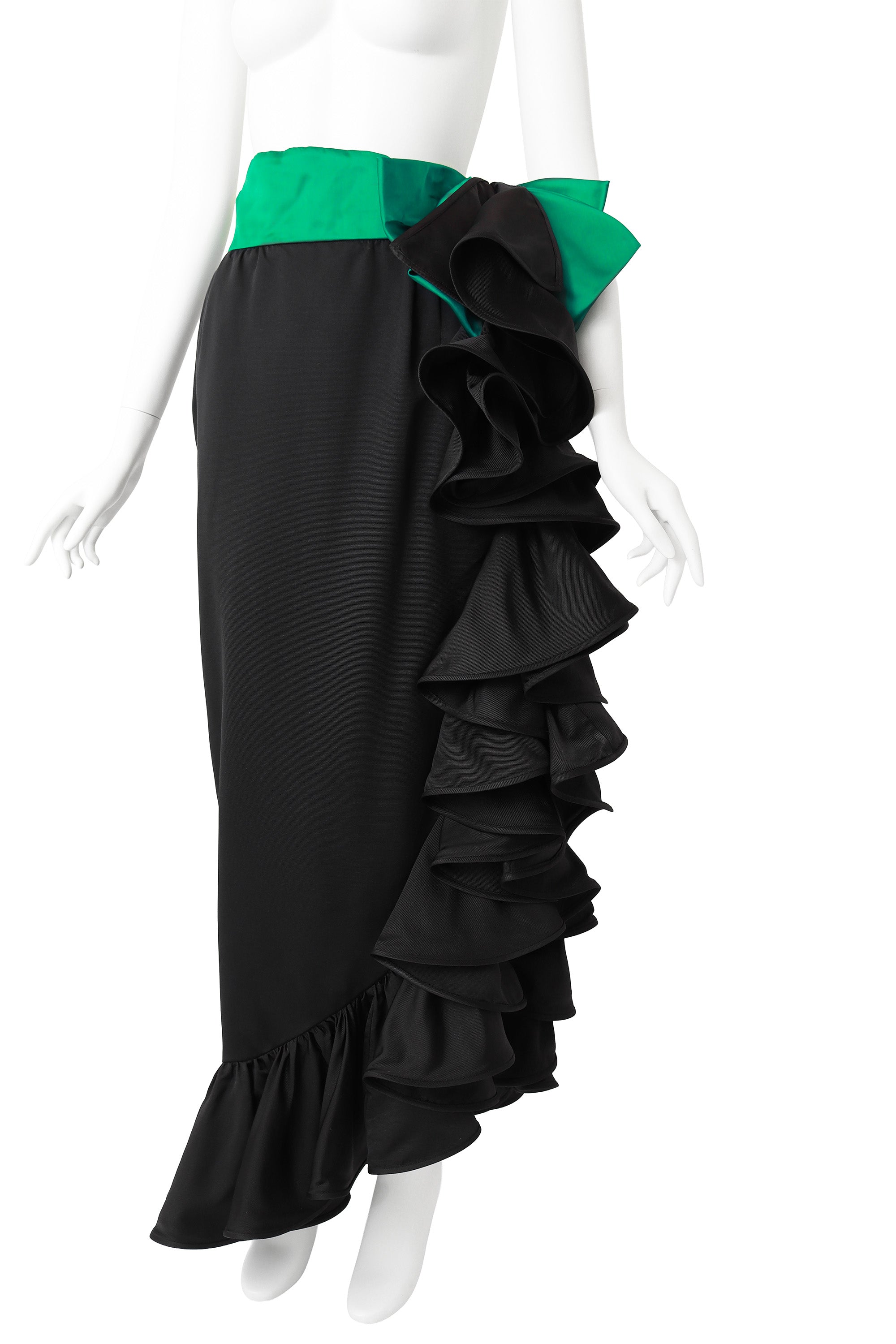 silk skirt by Valentino Night on mannequin close ruffle @ Recess LA