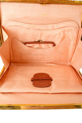 Quilted suede frame bag interior close @ Recess LA