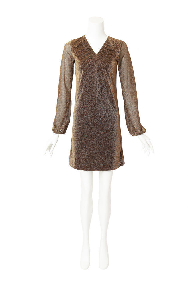 Metallic Gathered Mini Dress by Gucci on mannequin @ Recess LA