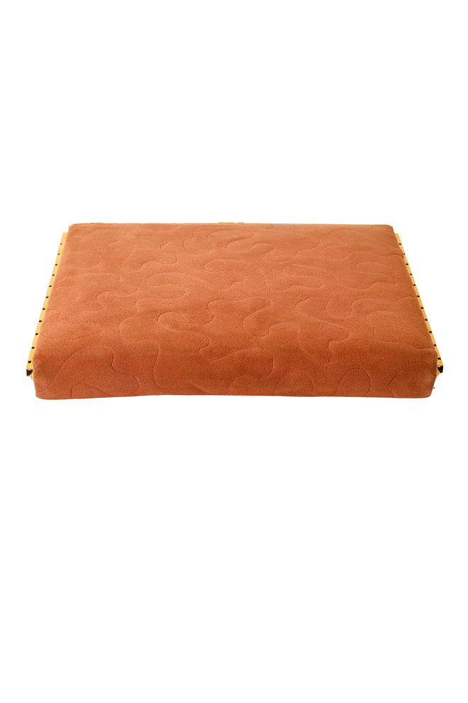 Quilted suede frame bag bottom @ Recess LA