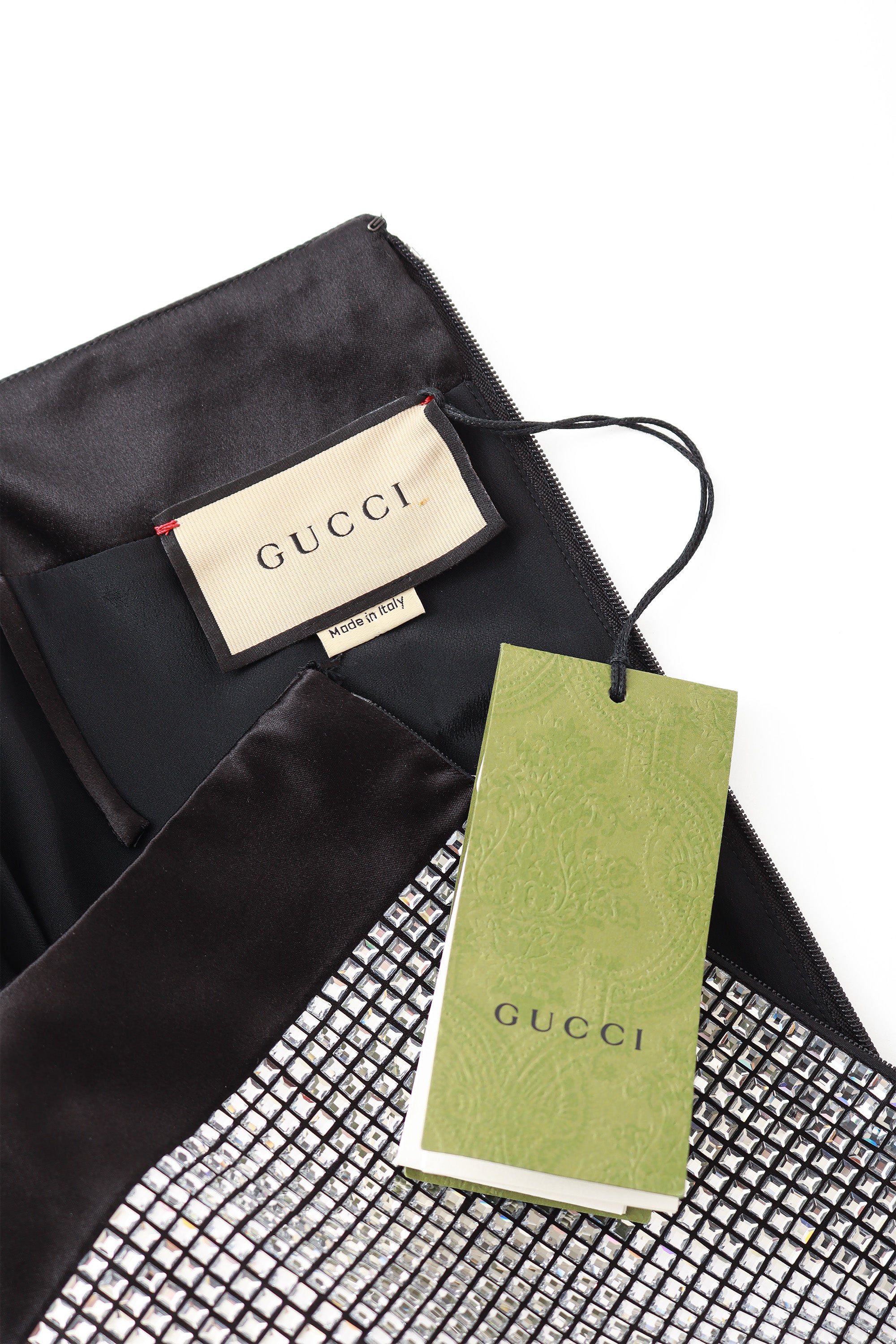 Crystal Slip Mini Dress by Gucci label and tag @ Recess LA