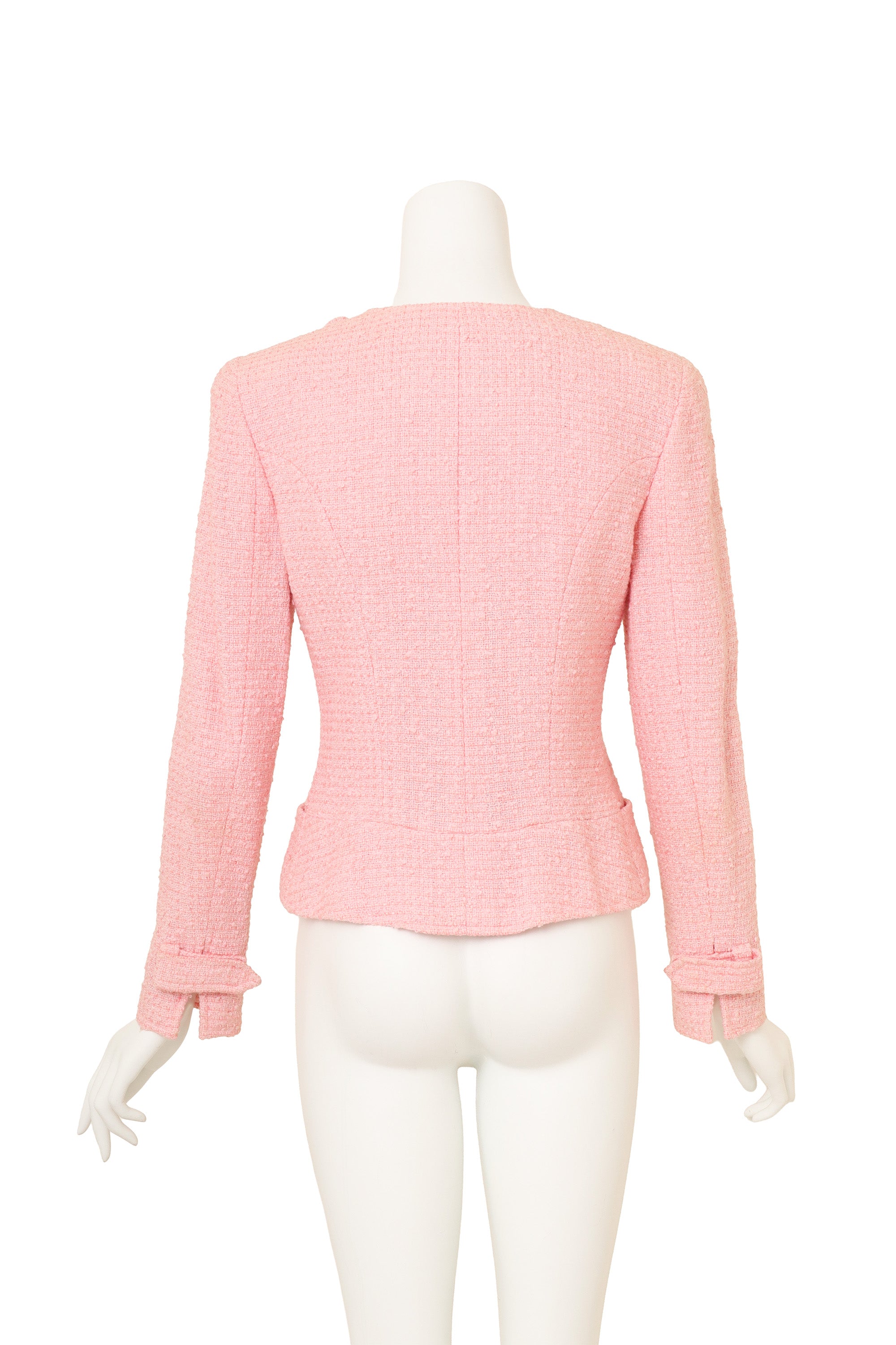 Vintage Chanel Puffy Logo Jacket on mannequin back @ Recess LA