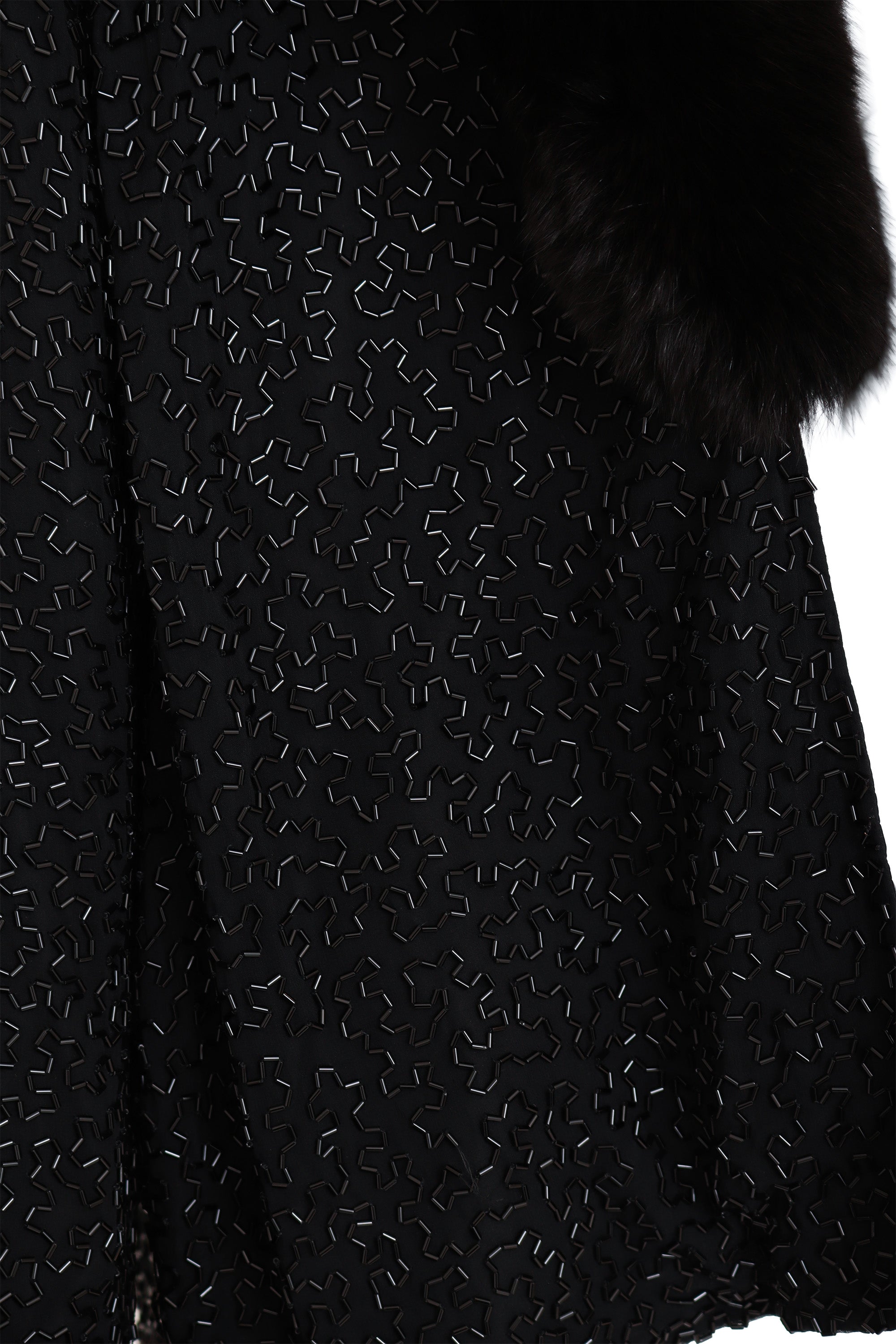 silk jacket by Stephen Yearick on mannequin beading close @ Recess LA