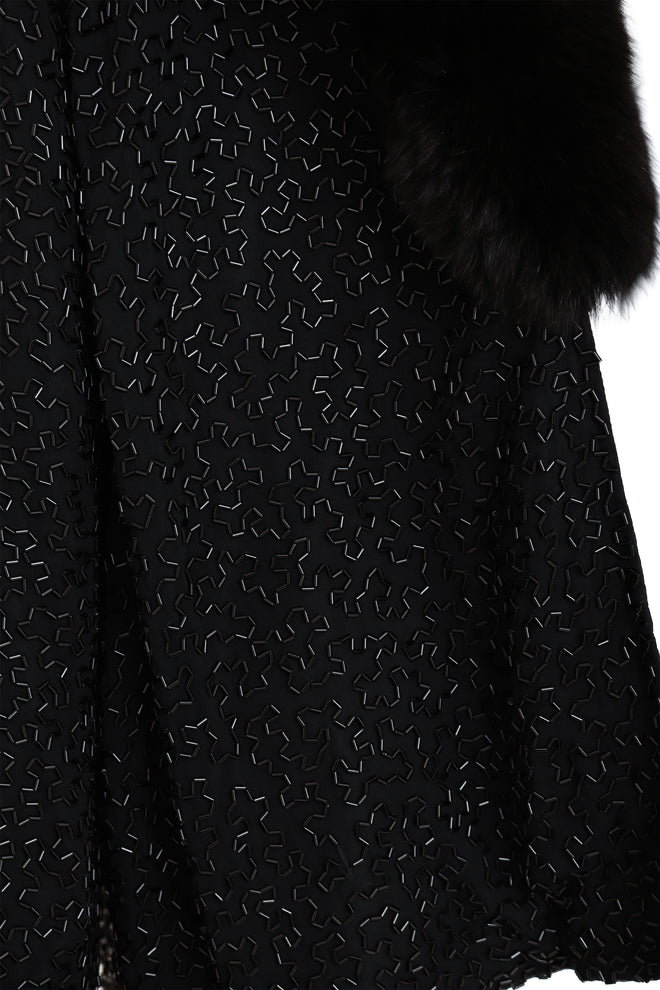 silk jacket by Stephen Yearick on mannequin beading close @ Recess LA