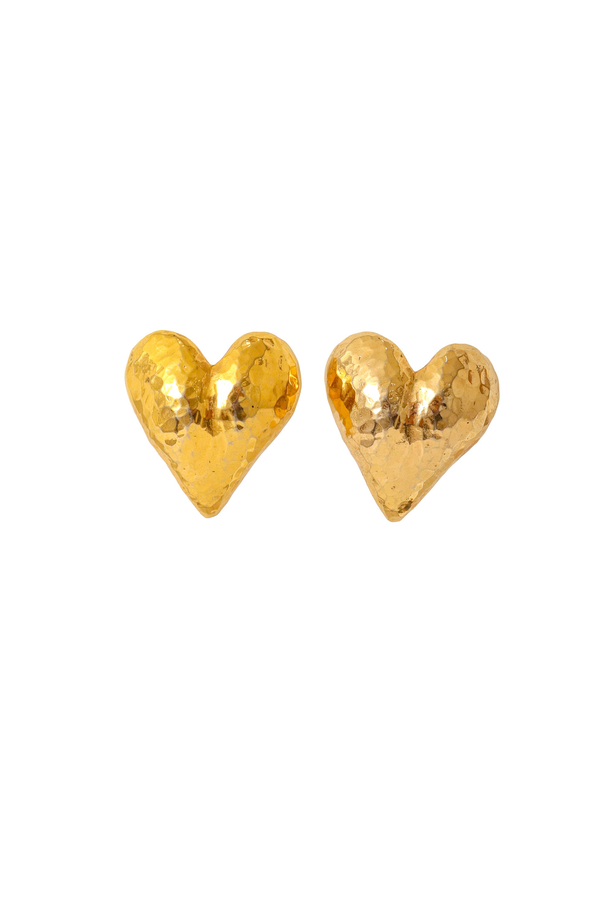 Hammered heart dome earrings by Alexis Lahellec @ Recess LA 