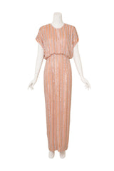Vintage Blouson Beaded Stripe Gown on mannequin @ Recess LA