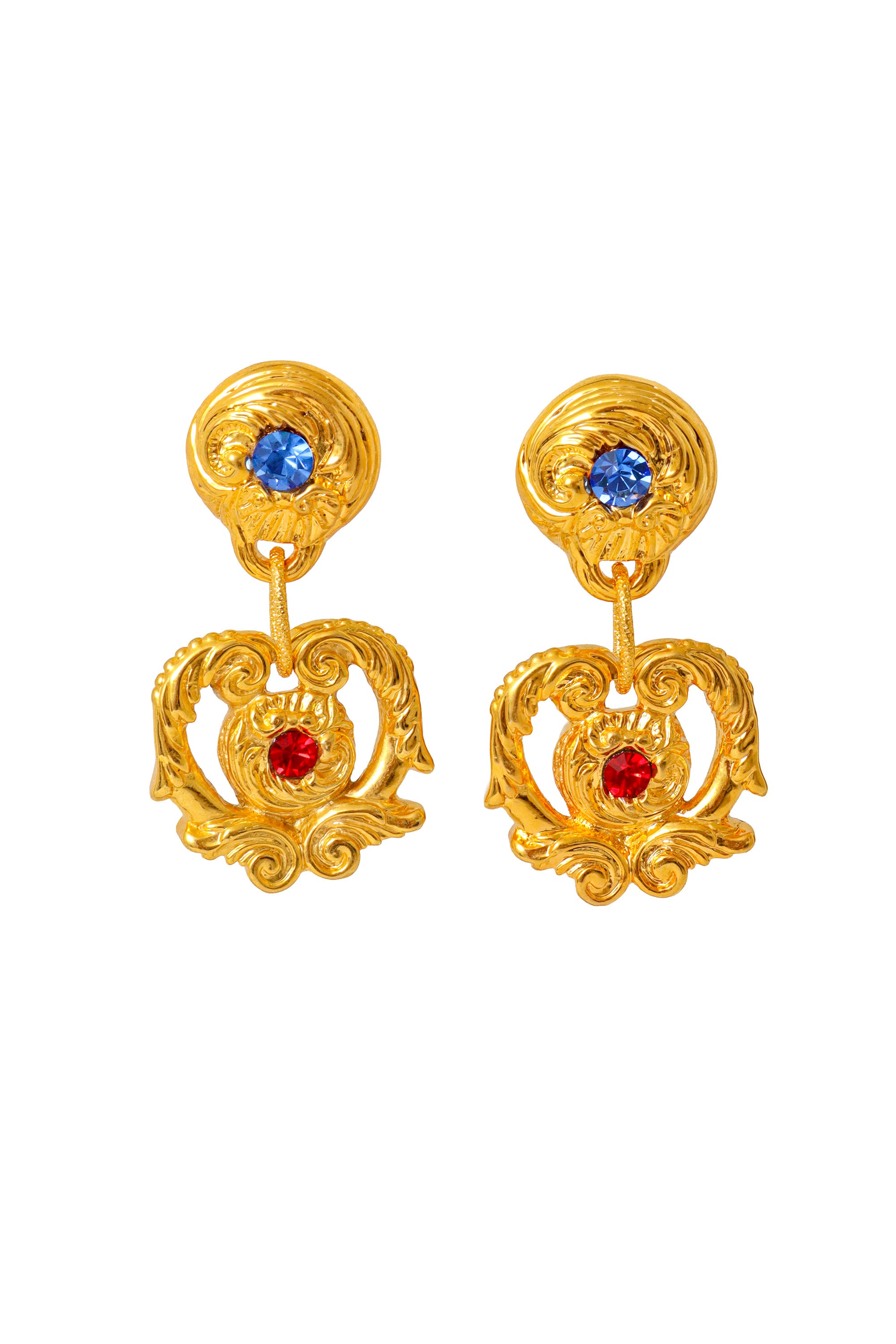 Scroll drop earrings by F. Volle @ Recess LA