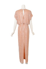 Vintage Blouson Beaded Stripe Gown on mannequin back @ Recess LA