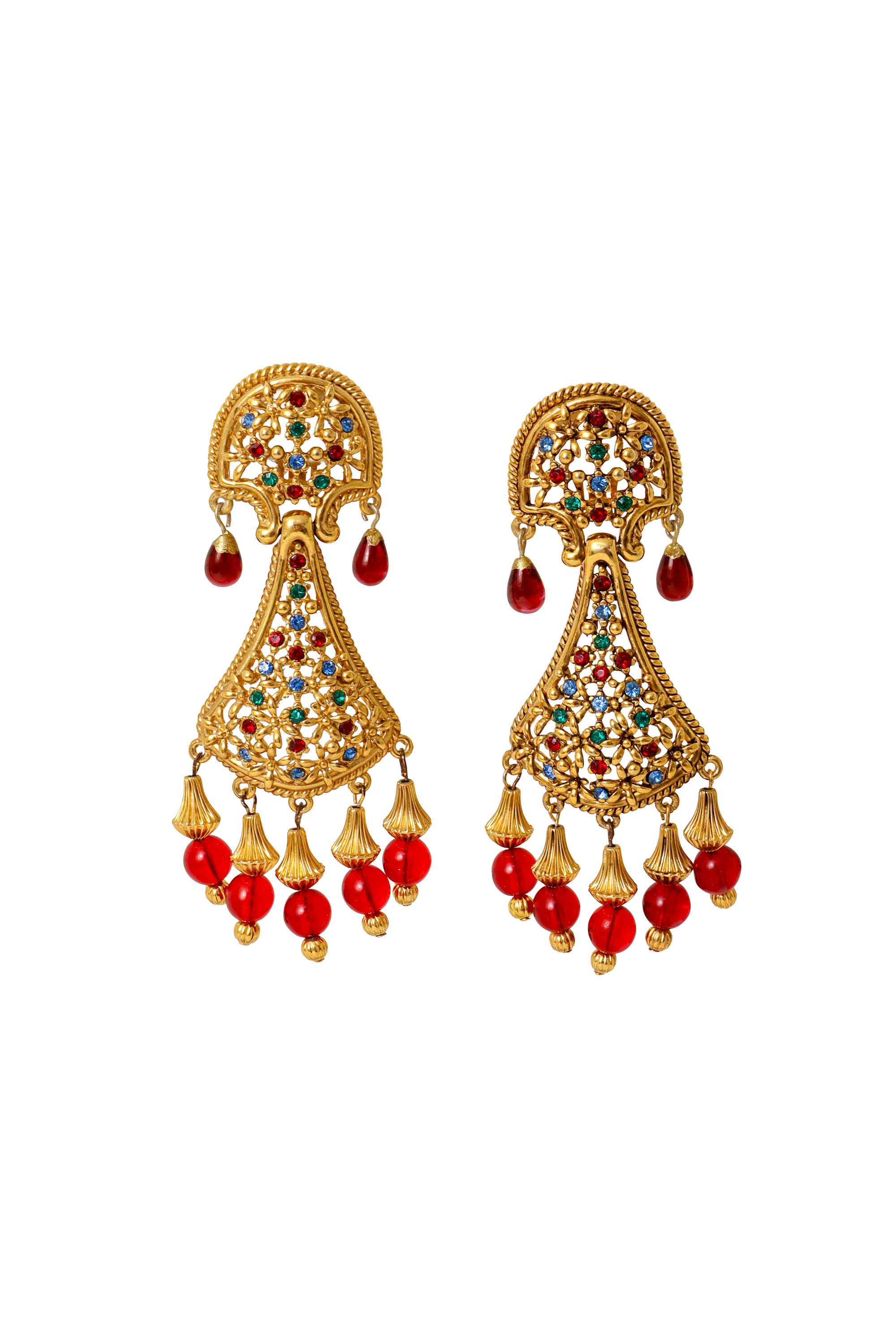 floral crystal earrings by Sphinx @ Recess LA