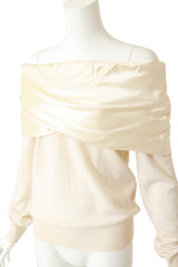 Silk & Cashmere Bardot Top by Dolce & Gabbana on mannequin close @ Recess LA