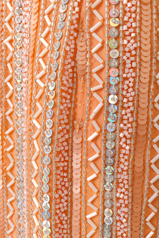 Vintage Blouson Beaded Stripe Gown missing sequins @ Recess LA