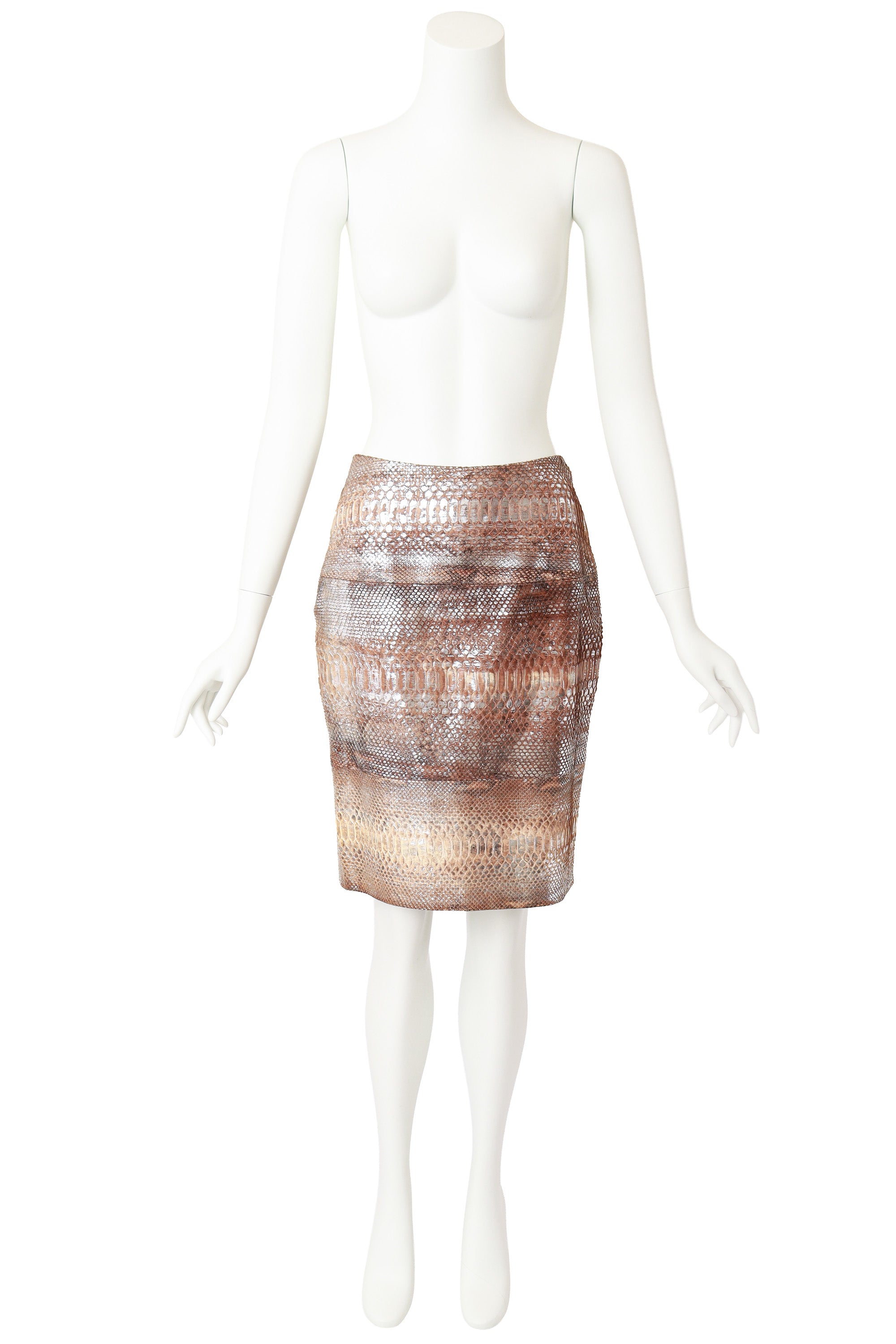 Metallic Snake Pencil Skirt by Jackie Rogers on mannequin @ Recess LA