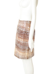 Metallic Snake Pencil Skirt by Jackie Rogers on mannequin side @ Recess LA