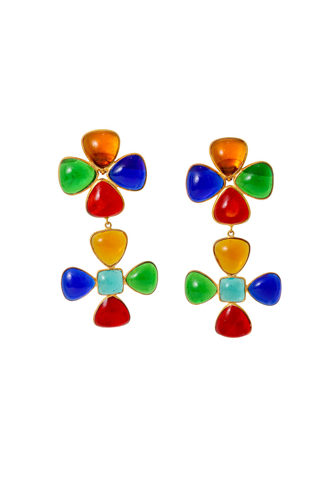 Gripoix clover earrings by Chanel @ Recess LA