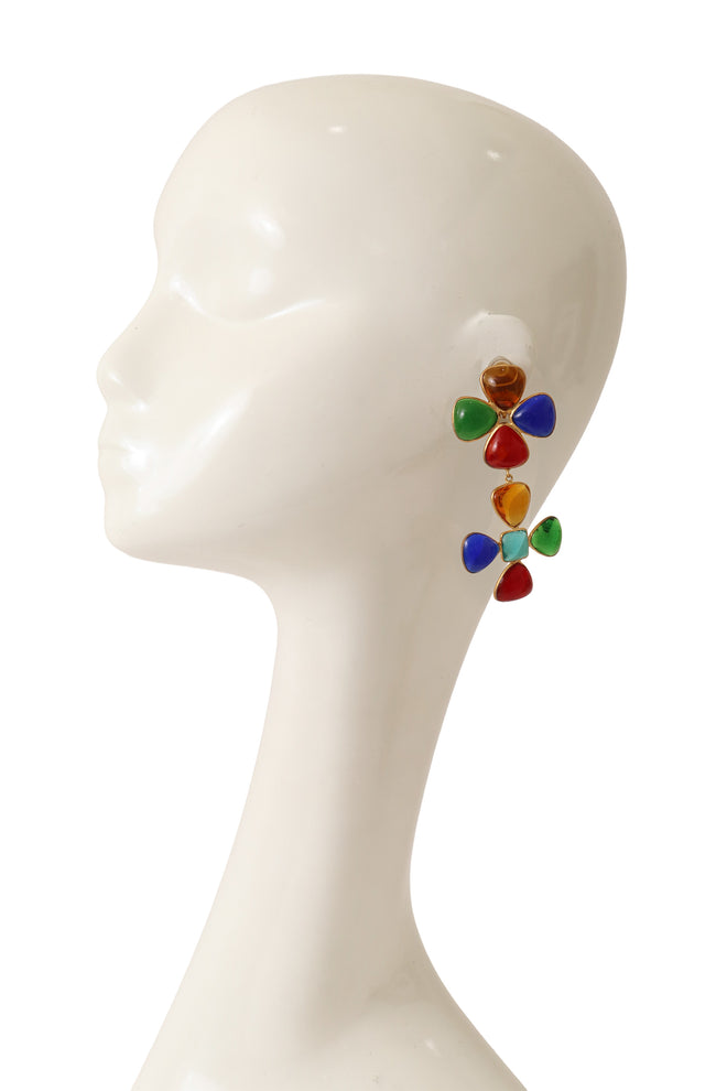 Gripoix clover earrings by Chanel on mannequin @ Recess LA