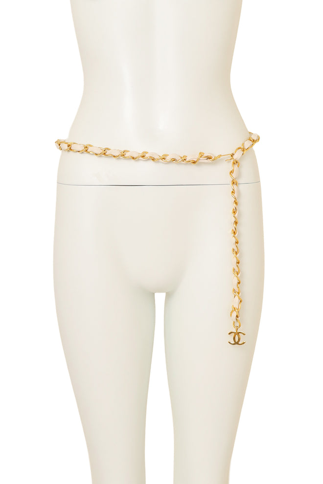 Leather Woven Chain Belt II by Chanel @ Recess LA on mannequin 