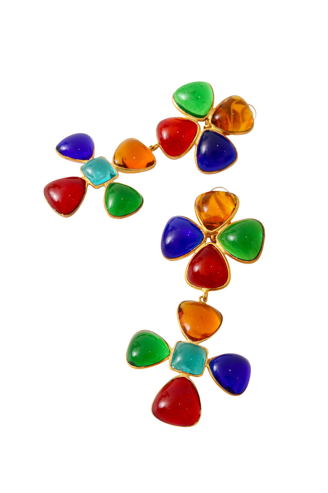 Gripoix clover earrings by Chanel close @ Recess LA