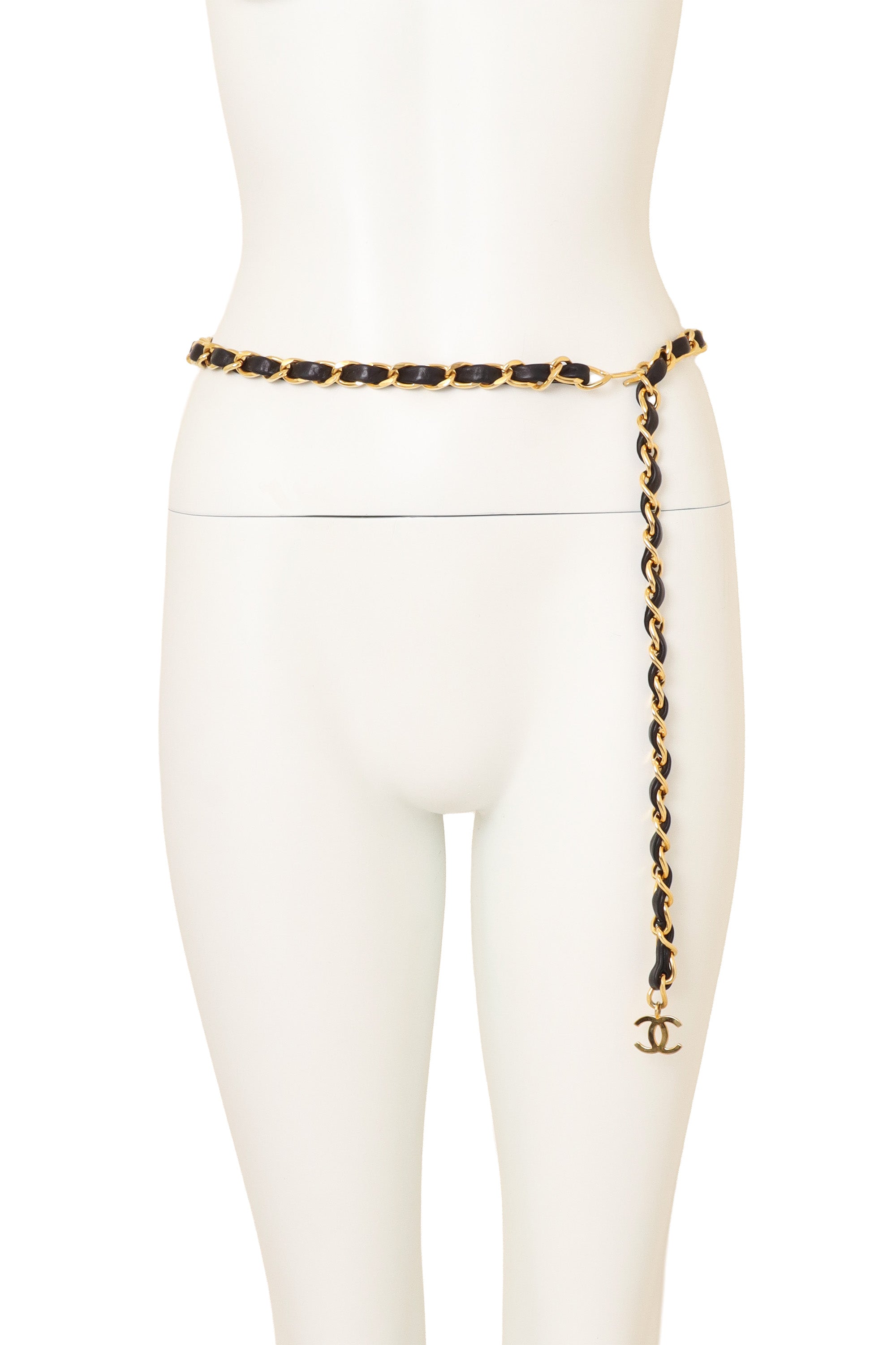 Leather Woven Chain Belt by Chanel @ Recess LA on mannequin 