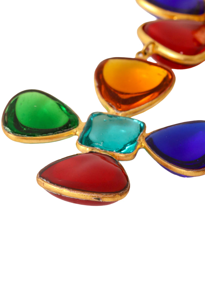 Gripoix clover earrings by Chanel bottom chip @ Recess LA