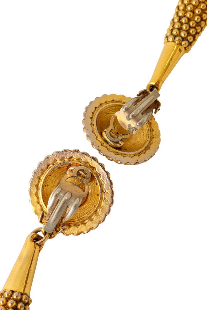 Tassel drop earrings by Claire Deve back and signature @ Recess LA 