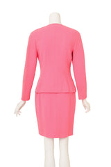 Double Breasted Bouclé Jacket & Skirt Suit