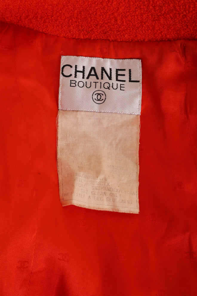 Vintage Chanel Jacket and Mini Skirt Set jacket label @ Recess LA