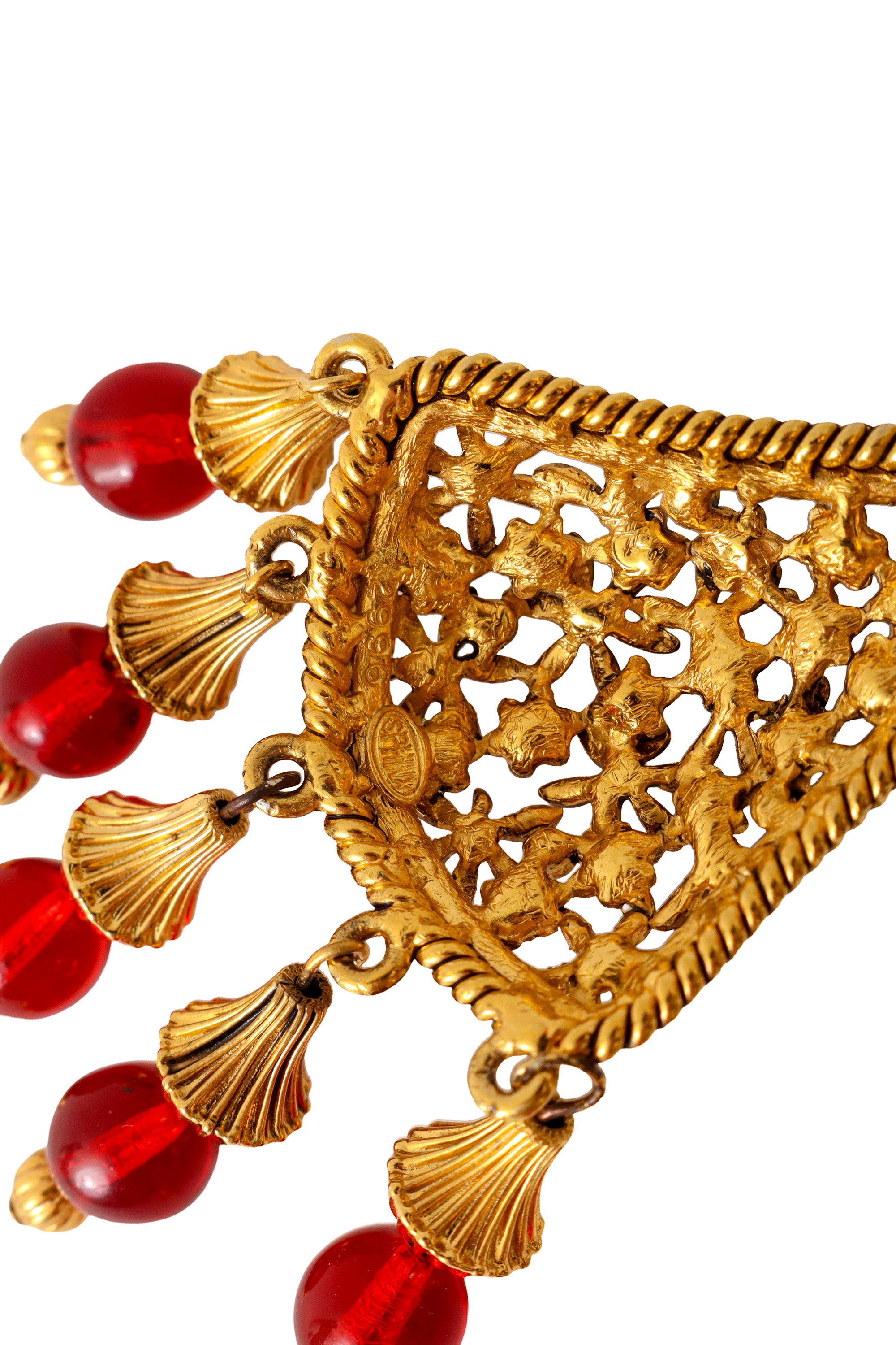 floral crystal earrings by Sphinx logo @ Recess LA