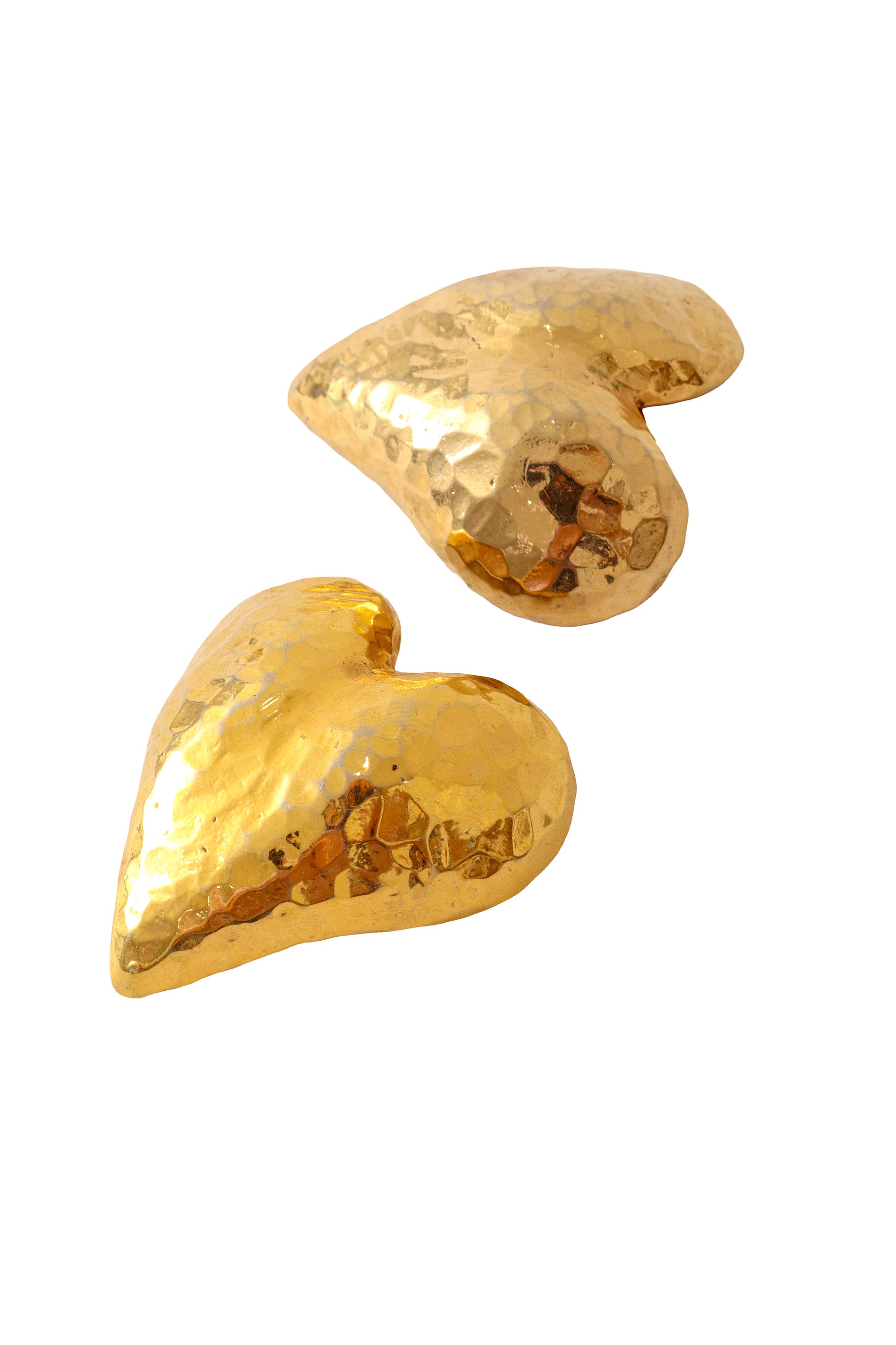 Hammered heart dome earrings by Alexis Lahellec up close @ Recess LA 