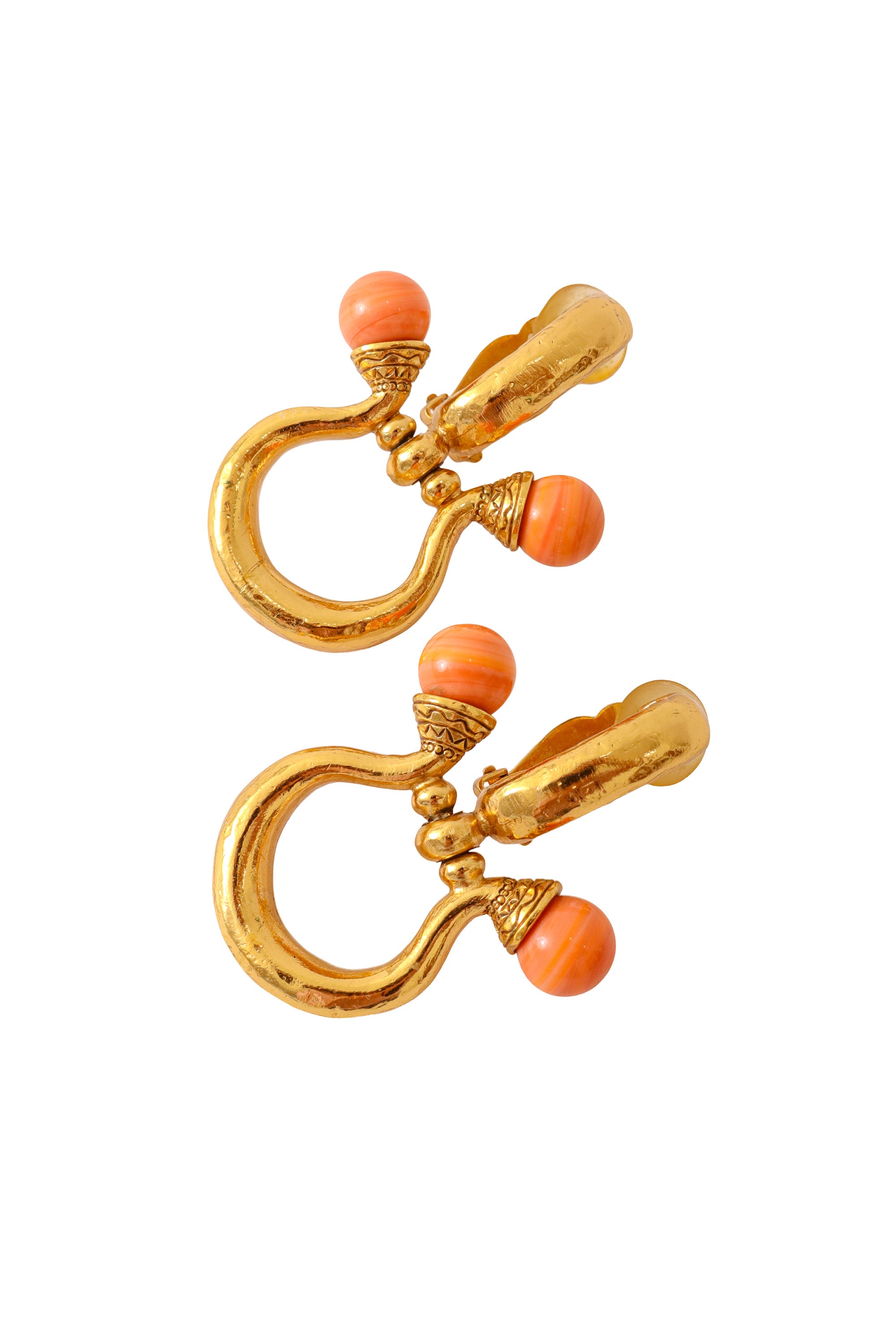 Bead Hoop drop earrings by Scherrer Paris up close @ Recess LA 