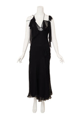 Bias Ruffle Ties Dress by Alberta Ferretti on mannequin shoulders tied @ Recess LA 