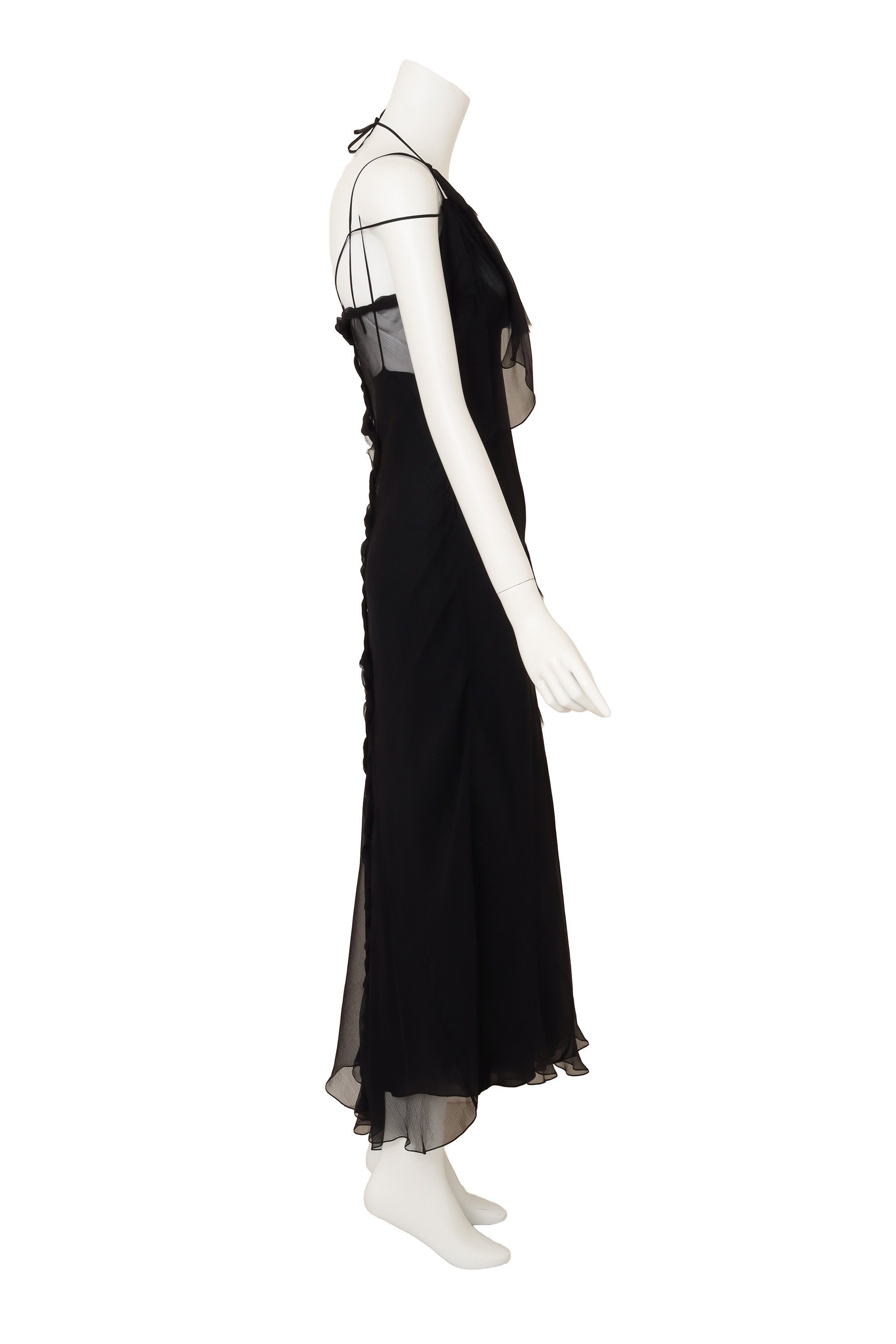 Bias Ruffle Ties Dress by Alberta Ferretti on mannequin side @ Recess LA 