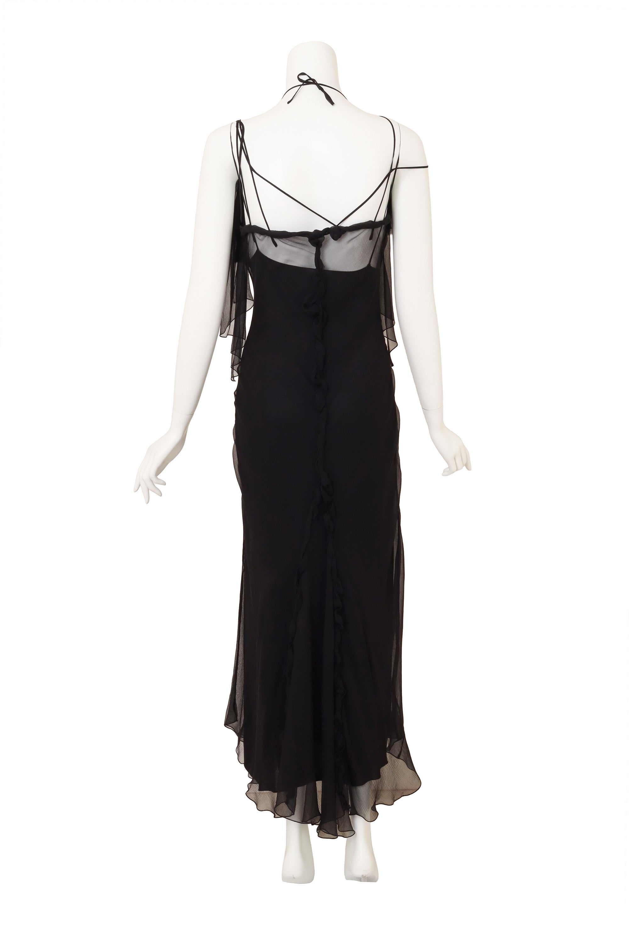 Bias Ruffle Ties Dress by Alberta Ferretti on mannequin back @ Recess LA 