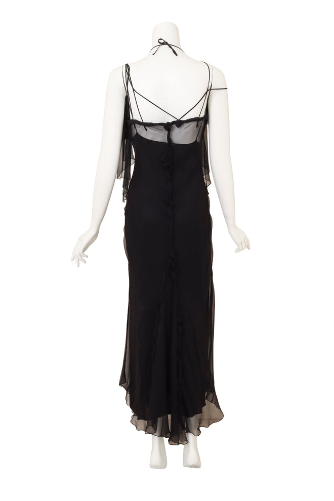 Bias Ruffle Ties Dress by Alberta Ferretti on mannequin back @ Recess LA 