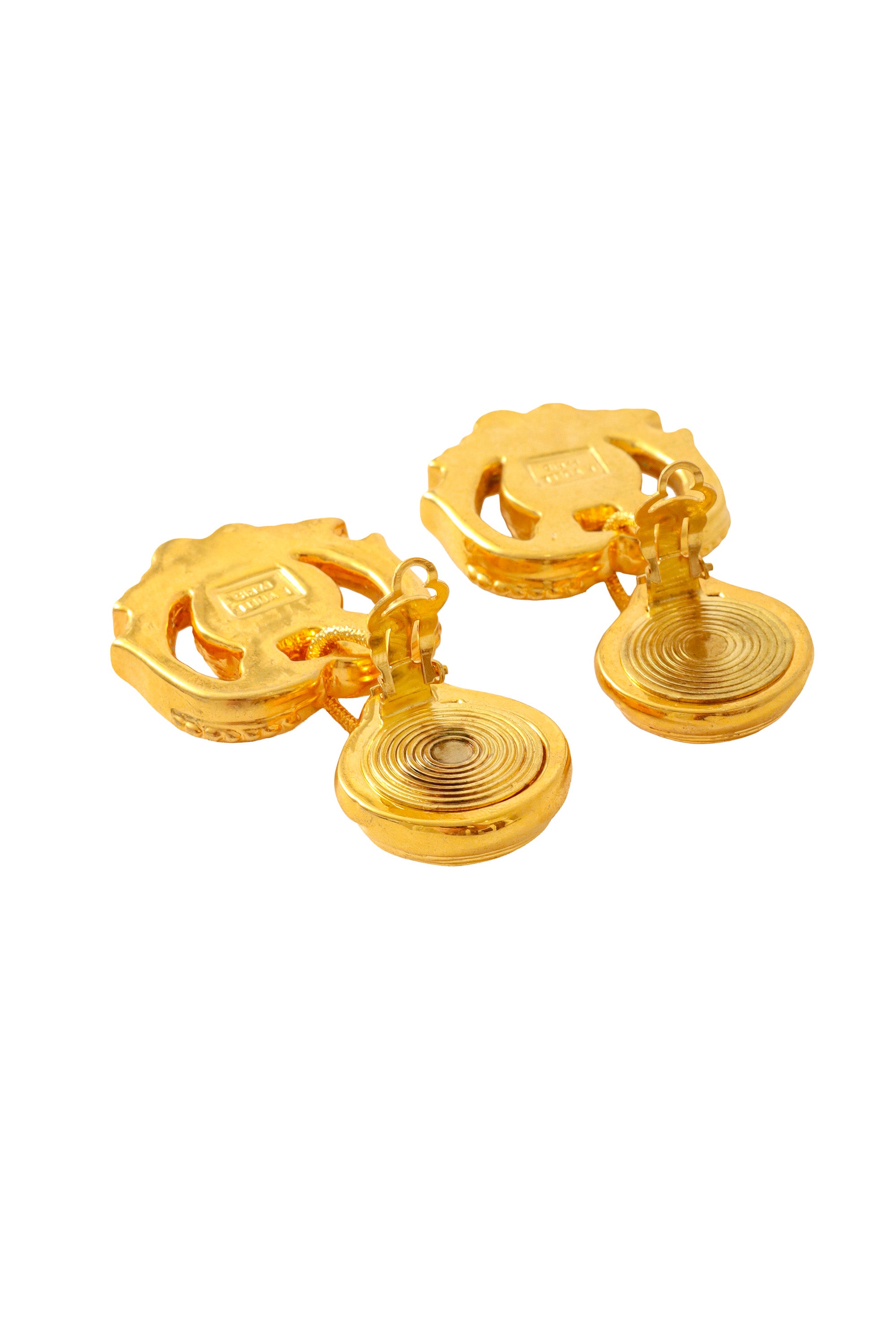 Scroll drop earrings by F. Volle backs open @ Recess LA